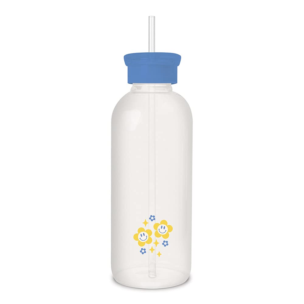 Studio Oh! Glass Water Bottle With Straw - 25oz Shatter-Resistant Eco-Friendly Bottle With Silicone Grip