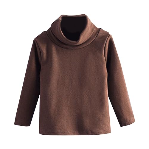 Girls' Sweater Spring and Autumn High Neck Solid Long Sleeve Round Neck Top Party Birthday School Toddlers Undershirts