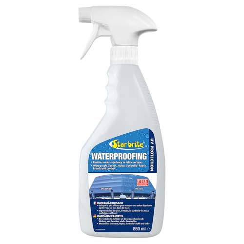 STAR BRITE Spray Impermeabilizzante, Impermeabilizzante + Antimacchia + Protezione UV per Coperture per Barche, Tendalini, Tende, Giacche, Zaini, Stivali, Tende da Sole, Coperture per Terrazze e Altro