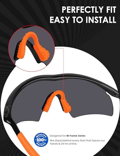 Image of BLAZERBUCK Replacement Nose Pads Nose Pieces for Oakley M Frame Series Sunglasses - Black + Orange