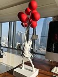 MKOJ Sculptures Decor Luxurious Balloon Girl Statues Banksy Flying Balloons Girl Art Sculpture Resin