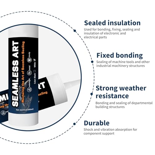 Image of White Professional Automotive Seam Sealer, Polyurethane Seam Sealer Automotive, Suitable for Metal Surfaces Such As Cars and Trucks (10 Oz)