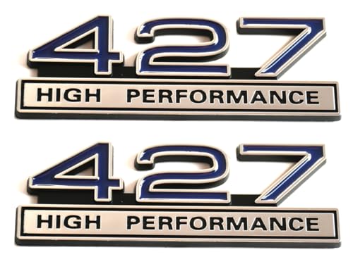 Image of 2pcs 427 Liter 7.0 Engine High Performance Badge 3D Decals Stickers Cars Trucks (Chrome Blue)