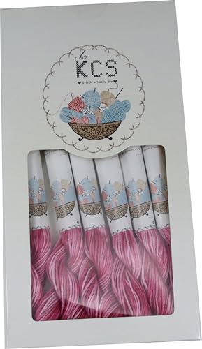 Image of KCS Big skeins of 25 Meters Size 25 Color Variegated Cross Stitch Stranded Threads,6 skeins,48