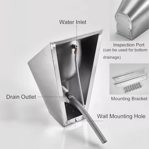 Urinario automático de acero negro con inducción para un baño moderno y sin contacto 5