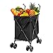 Panier de démarrage pliant, shopping chariot de chariot de la poignée télescopique sur roues chariot de boîte de caisse for les professeurs de jardin Livres de collège 82 litres Capacité Colapsible