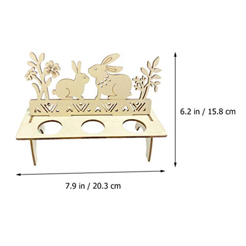 NUOBESTY 3 stks Pasen Ei Houder Houten Pasen Ei Plank Konijn Kip Vorm Pasen Eieren Display Stand Desktop Ornament Pasen… - Image 8