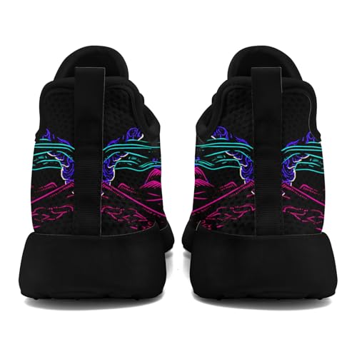 Skull Walking Shoes for Men Mesh Athletic Road Running Shoes Lightweight Breathable Halloween Training Sports Shoes Tennis Walking Sneaker3