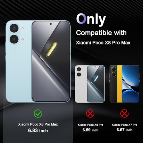 Image of Case for Xiaomi Poco X8 Pro Max, Military Grade Drop Protection Phone Case, Yellowing Resistant, Anti-Scratch Hard PC Back, Shockproof Hard Ultra-Thin Protective Cover, Clear