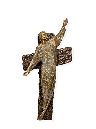 bronzo Cristo sulla croce, edizione limitata, Dübel unten, 41x21x10cm (HxBxT)