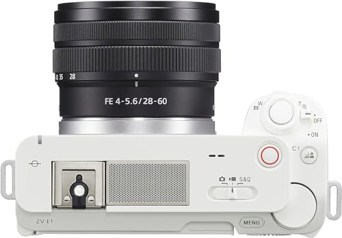 Image of Sony Alpha ZV-E1 Full-Frame Interchangeable Lens Mirrorless Vlog Camera with 28-60mm Lens - White Body | Full-Frame 12.1MP Sensor, 5-Axis Ibis, Fe 28-60mm Kit Lens, 4K Video, White