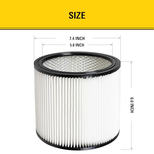 Image of STANLEY Vacuum Filter Replacement 08-2501, Fit for Most 5-18 Gallon Wet Dry Vacuum Cleaner, Compatible with SL18115, SL18115P, SL18116, SL18116P, SL18191P, SL18199P, SL18117, SL18701P-10A, SL18410P-5A