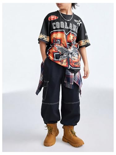 WDIRARA Boy's Number Graphic Jersey Shirt Crew Neck Short Sleeve Tee Oversized Top4