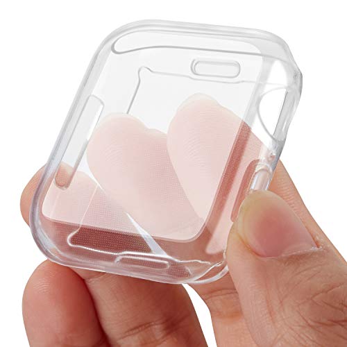 [2 Pack] OUHENG Compatible with Apple Watch Screen Protector with Case 44mm Series 4, Soft TPU All-Around Ultra-Thin Clear Protective Case Cover Compatible with Apple Watch Case Series 4 44mm, Clear