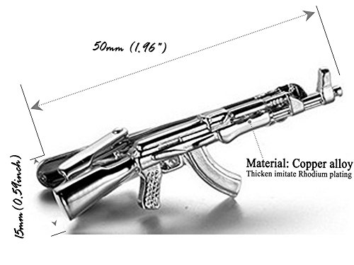 Salutto Tie Bar Mens Tie Clip Special Shape Shirt Tie Bar Clip (Ak47 Gun) #TOP1