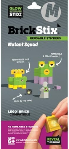 BrickStix Glow-in-The-Dark Mutant Squad Reusable Stickers