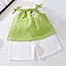 Toddler Girls Summer 2 Piece Outfits Tie Strap Cute Camisole Top Matching Loose Shorts Set for 0-8 Years
