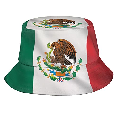 Cute Mexico Mexican Flag Bucket Hat Summer Travel Bucket Beach Sun Hat Mexico Fisherman Hats for Women Men Teens