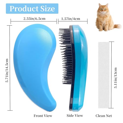 Image of Cat Brush for Shedding - Perfect Grooming Tool for Long-Haired Cats | Deshedding & Hair Remover for Indoor Pets