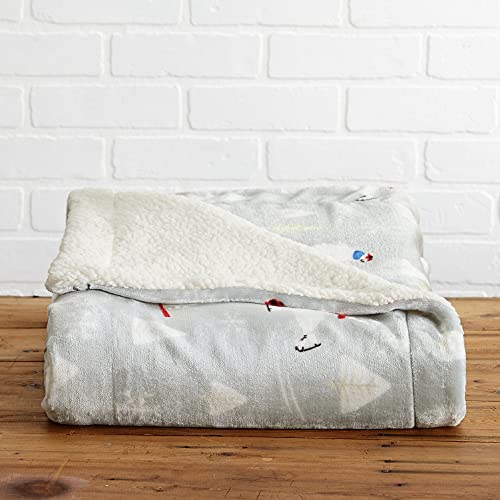 Great Bay Home Soft Velvet Plush And Sherpa Fleece 50" X 60" Holiday Throw Blanket | Christmas Throw For Sofa And Bed | Cozy & Warm Plush Throw Blanket | Holiday Blankets And Throws Eve Collection #TOP5