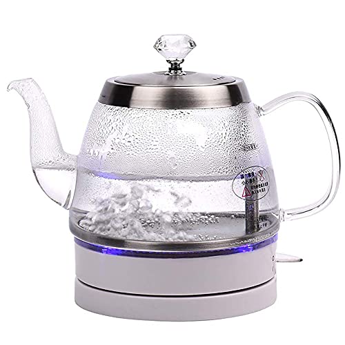 gerenic 1L Wasserkocher aus Glas,Öko-Wasserkocher,Bpa-freier kabelloser Wasserkocher mit Edelstahl-Innendeckel und-Boden…