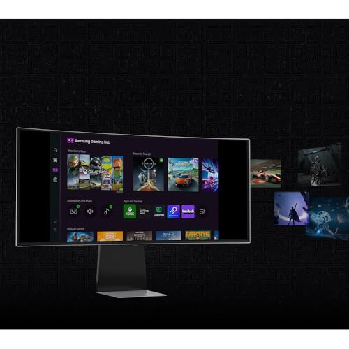 Image of Samsung 34 inch Odyssey OLED G8 G85SD Curved Gaming Monitor UWQHD 3440x1440, 175Hz, 0.03ms, G-Sync Compatible, OLED Glare Free Bundle with Deco Gear HDMI Cable & Screen Savvy Guidebook