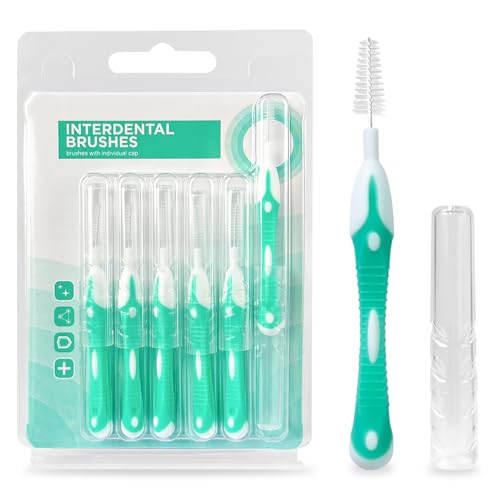 interdental brushes, Soft Dental Brush for Teeth Cleaning dental floss picks|teeth cleaning tools|interdental brushes between teeth soft bristle toothpicks for removing dental plaque (6PCS, green)