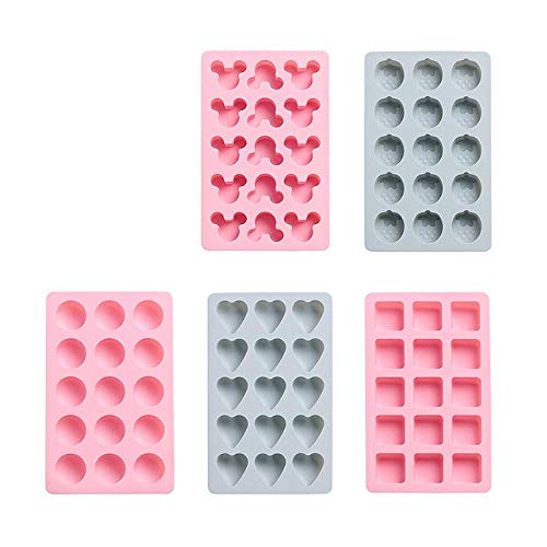 Molde de silicona para cubos de hielo rosa con tapa miniatura 6