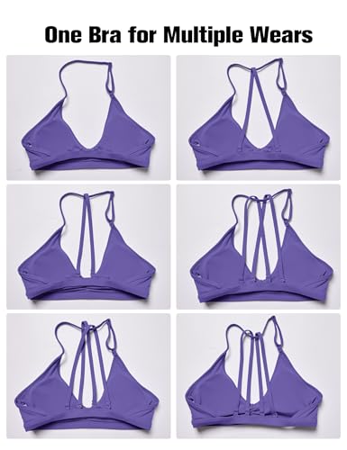 Image of YEOREO CoreFlex Sports Bras for Women Padded Strappy Open Back Workout Top | Light Impact Criss Cross Bra Yoga Gym Crop Top