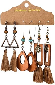 Spydge Bohemian Oorbellen - Vintage Dangle Drop Hollow Metalen Bladeren Hart Blad Vorm Oorbellen Voor Vrouwen & Meisjes