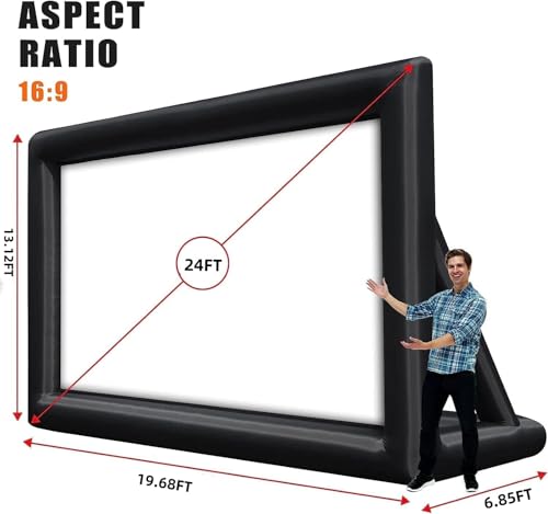 Écran de projection gonflable extérieur de 7,3 m avec souffleur