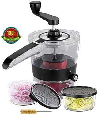 Vegeti - Spiral Vegetable Slicer (features 4 different widths) + 2 Containers
