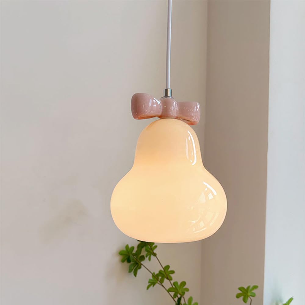 Lámpara de araña moderna de cristal blanco con diseño de lazo para iluminación infantil