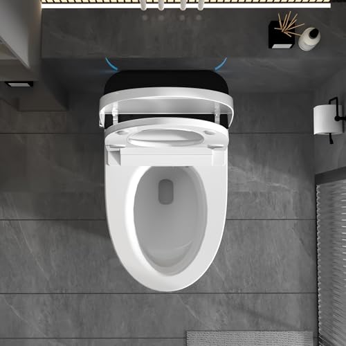 Inodoro inteligente con asiento bidé calefactable, tapa automática, cerámica blanca, agua tibia instantánea, secador, control remoto, pantalla LED, luz nocturna y múltiples modos de descarga miniatura 2