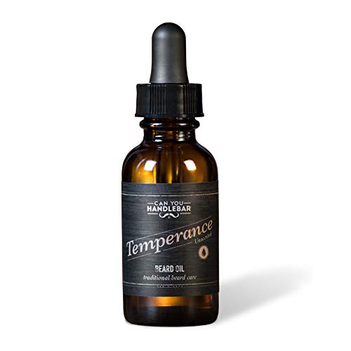 Temperance - Unscented Fragrance-Free Hypoallergenic - Premium Beard Oil for Men | 1oz. Amber Bottle with Dropper Top
