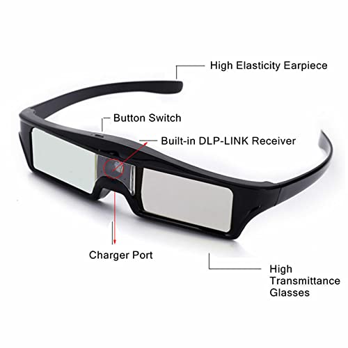 Gafas 3D active shutter recargables para proyectores DLP Link pack de 5 unidades 6