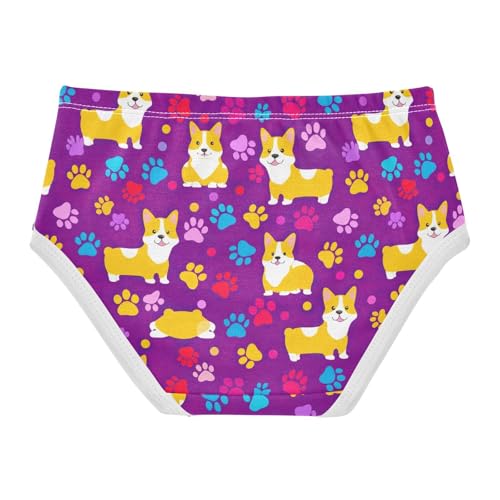 Joisal Cotton Toddler Underwear Floral Cute Dogs Purple Cute Panties Girl Artistic Briefs Kids Undies 2t2