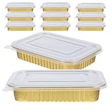 SAFIGLE 20個 使い捨てアルミホイル長方形容器 蓋付き 耐熱冷凍オーブン対応 調理保存用食事準備テイクアウトピクニック用 再利用可能