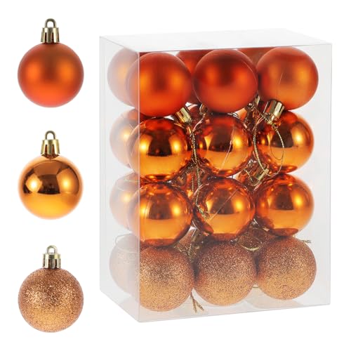 RELONGGI 4cm Weihnachtskugeln in Rot - 24pcs Christbaumkugeln aus...