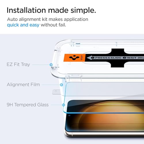 Image of UNBREAKcable EZ Fit Tempered Glass Full Screen Protector Guard for Galaxy S23 Smartphone [2-Pack]