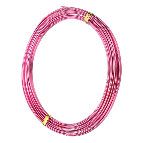 Image of uxcell 18 Gauge Flat Aluminum Wire, 16.40 ft 3mm Wide Aluminum Crafts Wire for Flower Bonsai Crafts Carving DIY Bezel Sculpting Gem Metal Wrap, Rose Red