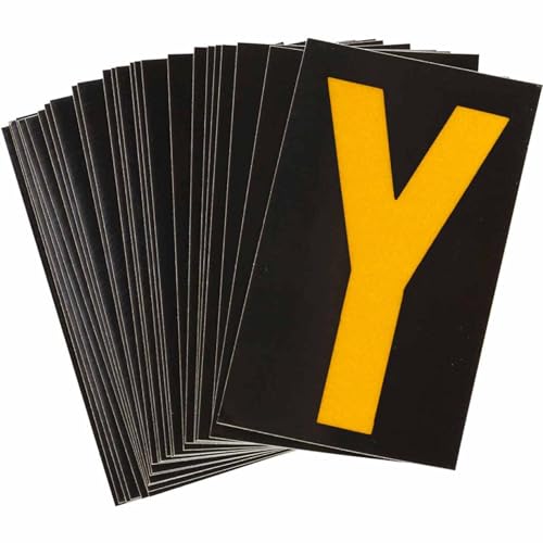 Chiffres et lettres réfléchissants Brady 5000-Y 50050 pour signalisation