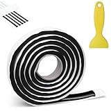 Butylrundschnur Schwarz, 8mm x 4m Butylrundschnur Klebeband, Butyl Dichtungsband mit Kleinem Schaber für Pkw LKW Scheinwerferfenster Tür Windschutzscheibe