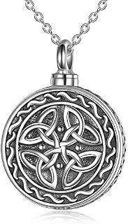 YFN Celtic Knot Urn Necklace for Ashes Sterling Silver Ashes Pendant Memorial Keepsake Jewellery Gifts for Women Men
