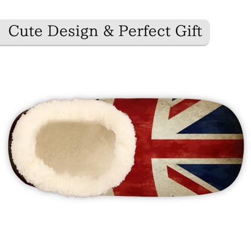 Britain Flag House Slippers for Women Men, British Flag Fuzzy Soft Cozy Non Slip Slipper Socks3