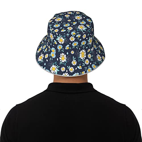 Daisy Flower Bucket Hat For Women Men Unisex Double-Side-Wear Reversible Sun Cap Packable Outdoor Fisherman Hat Headwear #TOP7