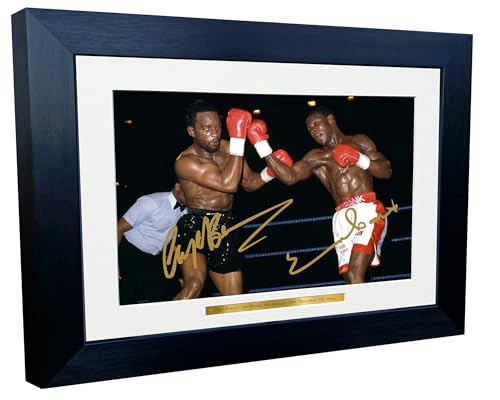Cadre autographe Nigel Benn vs Chris Eubank Snr cadeau idéal fan de boxe A4