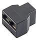 1aTTack.de 1x - RJ12 Kupplung auf 2x RJ12 Kupplung Adapter Vergoldete Kontakte Kunststoff Stecker Vergossen Geschirmt Schwarz