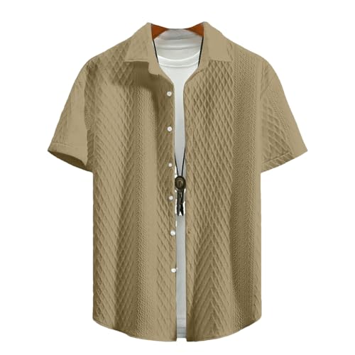 Chemise d'été homme manches courtes boutonnée en tissu léger anti-transpiration