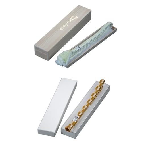 帯締め & 三分紐 セット 伝統 工芸 着物 伊賀 組紐 大和 (ひわ 金茶)(全長約128cm × 幅約0.9cm × 重量約14g) 箱入り[itog0005-2]